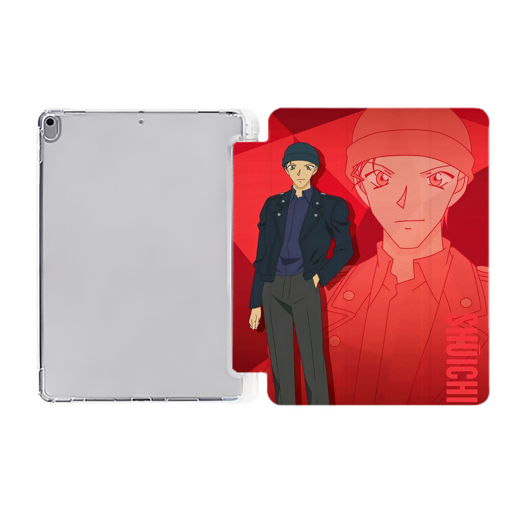 （画像用） 名探偵コナン Detective Conan IPad ケース ペン収納付き 三つ折りスタンド PUレザー×シリコン 対応機種9.5/10.5/10.9インチ
